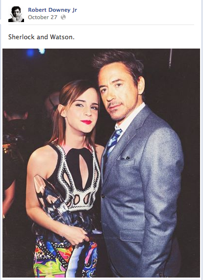 twirlingavengers:  billiondollarsuperhero:  billiondollarsuperhero:  Meanwhile, on RDJ’s Facebook page…   He saw an opportunity and he took it.  I didn’t realize it was his official facebook page. RDJ How are you so awesome!? whaaattt 