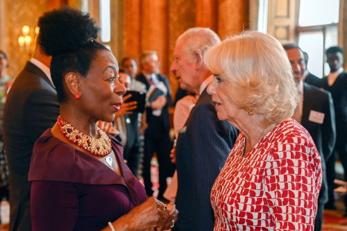 europesroyals:camillasgirl: The Prince of Wales and The Duchess of Cornwall host a reception at Buck