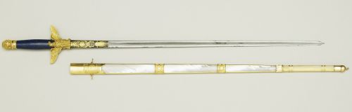 art-of-swords:Robe Sword and ScabbardDated: 1800-02Culture: FrenchDesigner/Maker: Nicolas Noël Boutet (1761-1833)Manufac