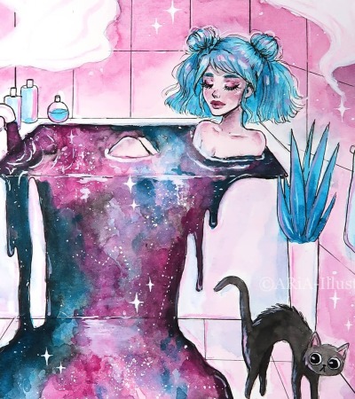 darkartfinds:Galaxy Bath by rit.aria (on Instagram)