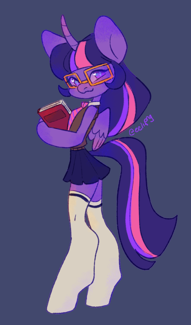 eelipng:anthro pinkie and twi :3 a very simple/generic style for me, but it was a