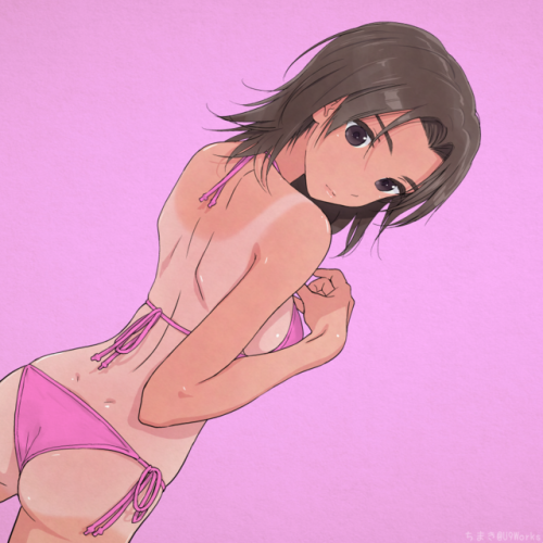 urokuzu-chan:  #ガルパン版深夜のお絵描き60分一本勝負 #ガルパン版深夜のお絵描き60分一本勝負_20170815 お題「澤梓」（お題箱から「日焼けした澤ちゃん！」を消化） https://t.co/pcdv26taB4