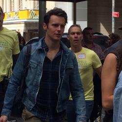 jgroffdaily:  Jonathan Groff at the Broadway Flea Market (via)