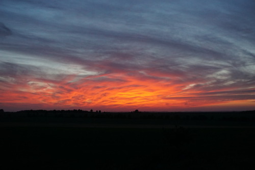 Skies are unique.Lost country-side, North of France.