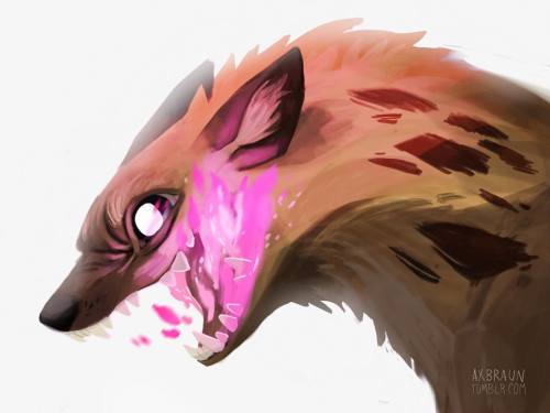 axbraun:Savage. #illustration #hyena #animal #fire #ipad