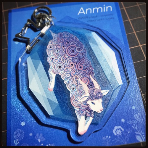 yasuko aoyama eraser prints key ring「Anmin」115mm (total length)  / Clear Acrylic, UV Inkjet Printing