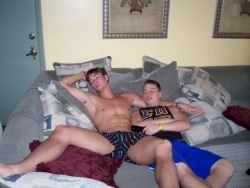 Texasfratboy:  Sexy Fratboys Passed Out After A Wild Kegger!!  Love Those Big Spread-Open