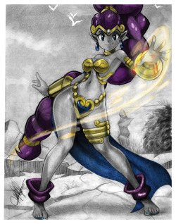 todd-drawz: Who is Shantae? She is the eponymous half-genie who must travel across Sequin Land to foil the domination plans of the evil pirate Risky Boots.    &lt;3 &lt;3 &lt;3