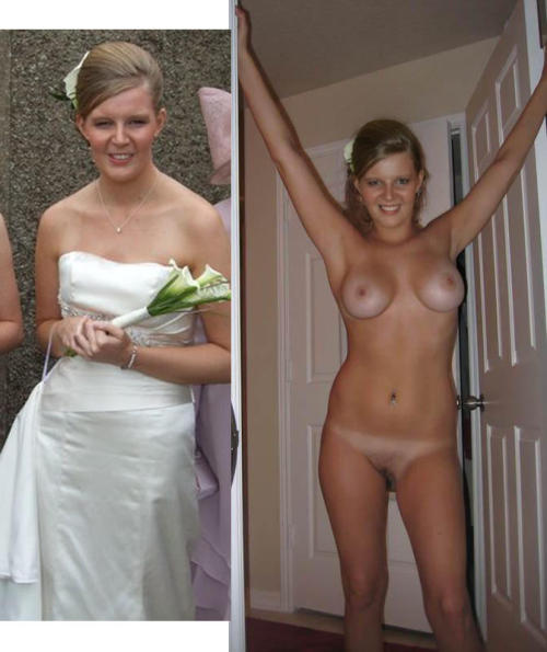 Amateur dressed undressed brides