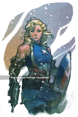 fwips:  lulubonanza:  Lady Captain America by *MischievousMartian  coooool 