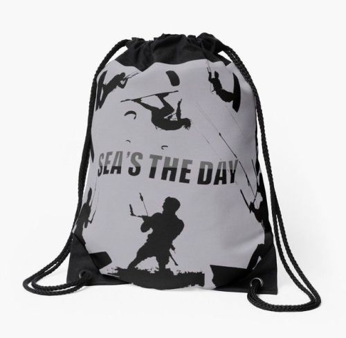 #Seas The Day #Kitesurfing #DrawstringBags by taiche | Redbubble Wide, soft drawcord that’s easy on 