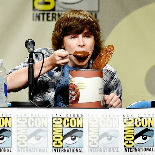 thewalkinggifs:  Chandler Riggs attends AMC’s ‘The Walking Dead’ panel during