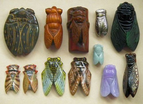 emmaklee:various cicada-shaped knickknacks[succulentlover77 / flickr]