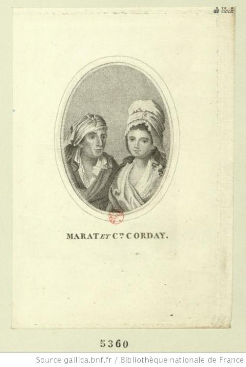 bunniesandbeheadings:needsmoreresearch:Marat et C.te Corday. Artist unknown, 1793.It’s all good now.