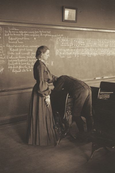 mrsstrict:Magdalina Sara Jungck, member of the Menomonie High School class of 1905, depicted as a sc