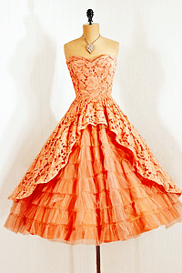 vintagegal:1950s Prom and Party Dresses: Orange