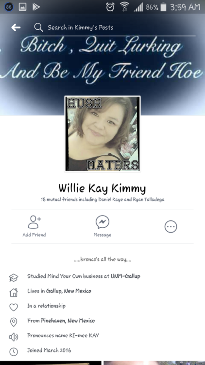 She likes to fuck around with married men and text them using them that she is having family drama j