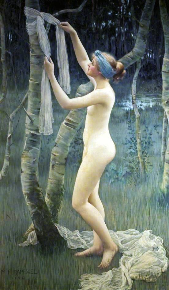 colourthysoul:  Mary F. Raphael - A Wood Nymph (1896) 