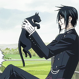 hellofavillain: Sebastian with cats   (◡‿◡✿)