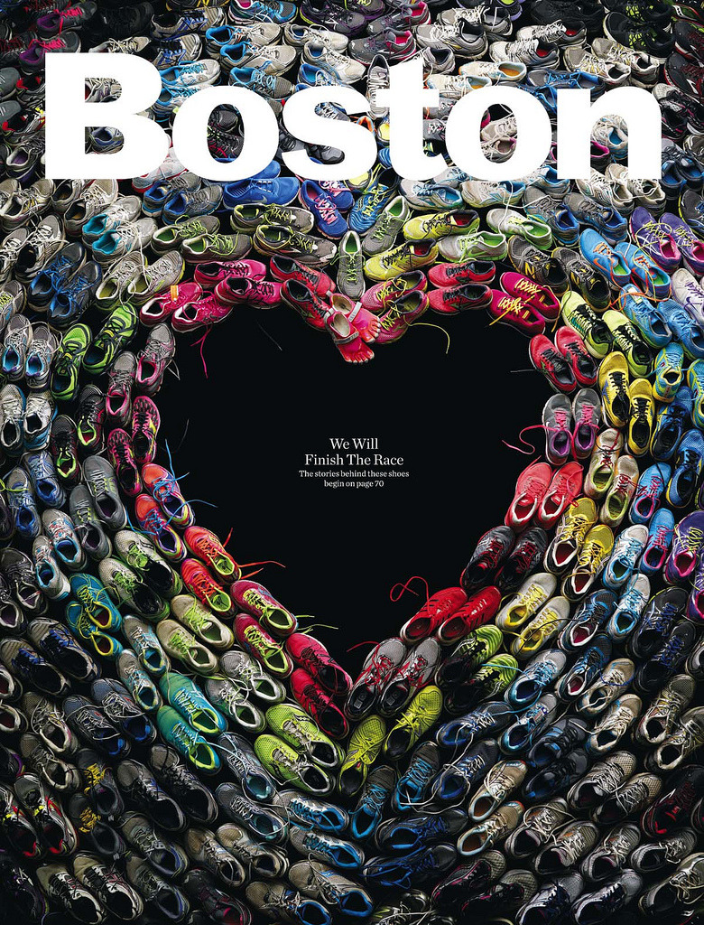 sbnation:
“Boston Magazine’s perfect May cover, made from Marathon shoes”