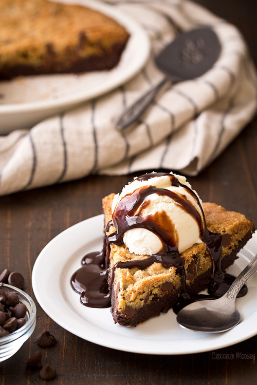 XXX foodffs:  Chocolate Chip Cookie Brownie Pie photo