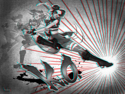 babsdraws:  I was invited to contribute to the Comics vs. Games 3D show taking place at the Toronto Comic Arts Festival this year!! This show wanted EVERYTHING 3D including our illustrations! I thought it’d be fun to do revamped Chun-Li from Street