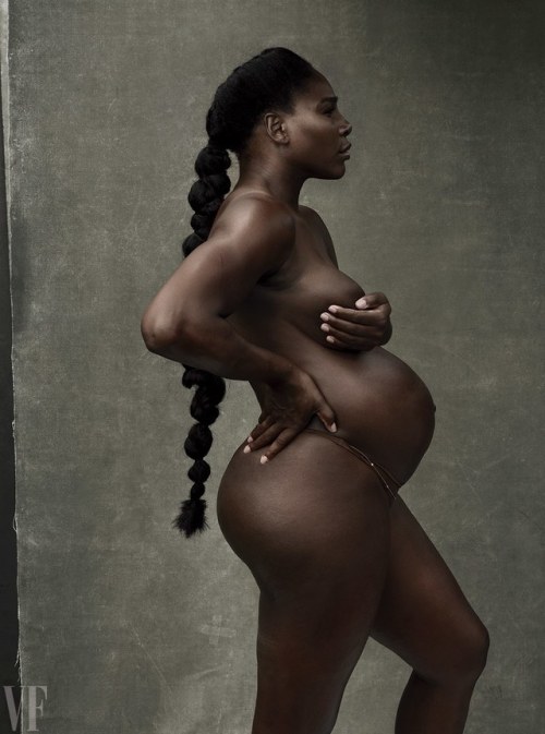 thepowerofblackwomen:Serena Williams photographed by Annie Leibovitz for Vanity Fair Magazine, Augus