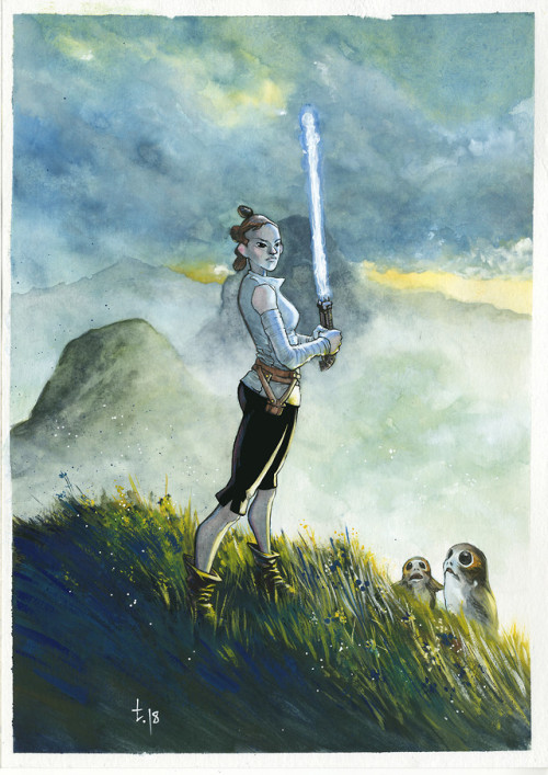 starwarscountdown: Rey on Ahch-to by Tirso Cons 122 Days Until The Mandalorian and ONE HUNDRED SIXTY