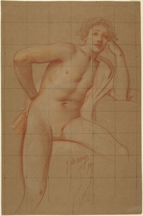 Male NudeJean Lecomte du Nouÿ (French; 1842–1923)1898Red and cream chalk on brown paperPrinceton Uni