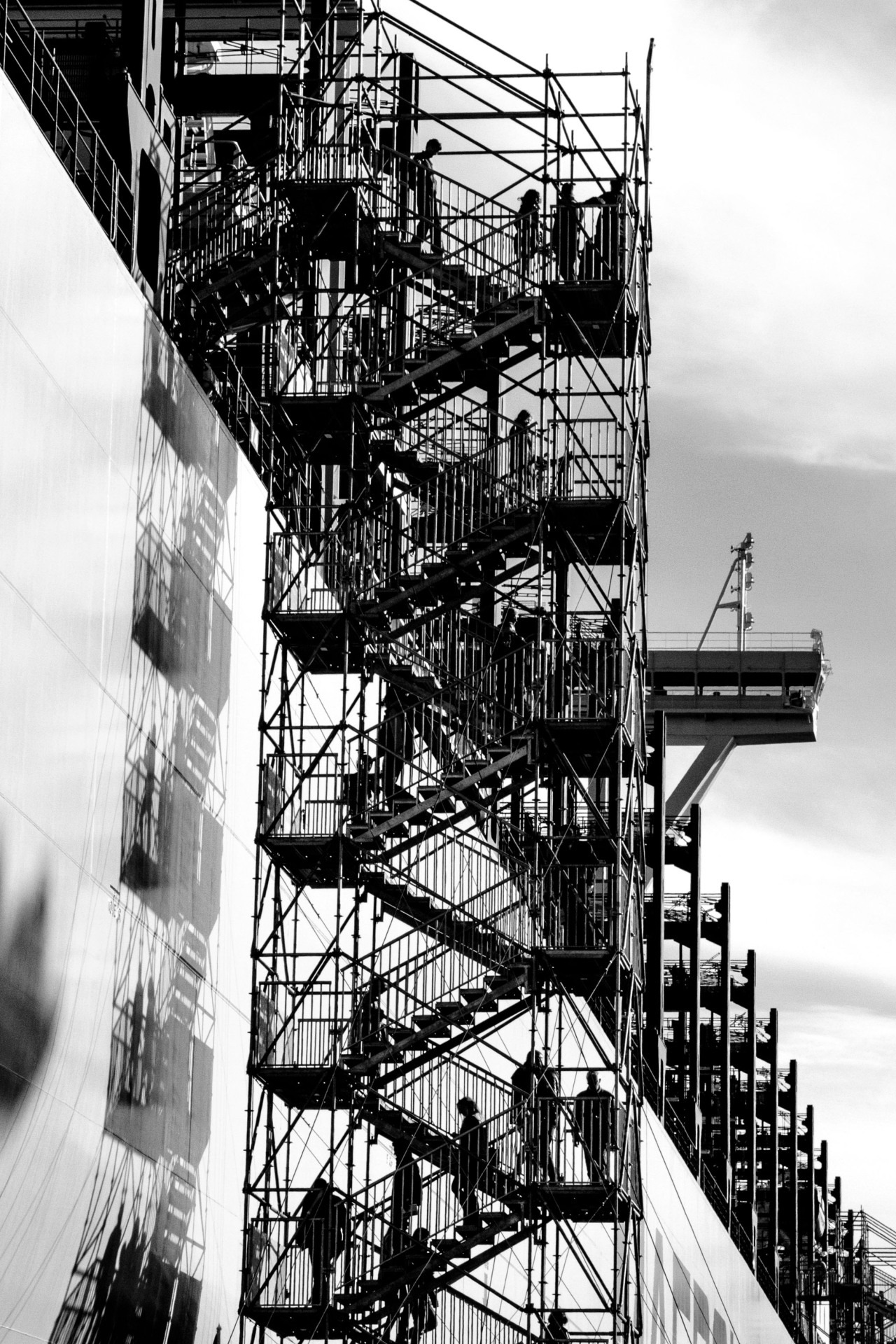 juliehjortphoto:  Big ship. Tall stairs.