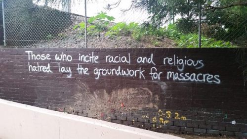 dragonmasque: geekandmisandry:  radicalgraff:  Some graffiti seen around Sydney following the white supremacist massacre in Christchurch  Make a they’ll racism risk regret. A  love it, that’s graffiti I want in my city.   See, these are the sorts