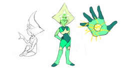 stevenfridaydraws:  My own Crystal Gem Peridot design. I’ve always wanted to give a Gem star shaped shades and now since Peri’s a CG, i was like, why not. Also, I had to darken her color palette.  Since she doesn’t know how to summon her weapon