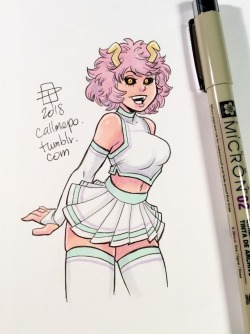 Callmepo: Bonita En Blanco Of Mina Ashido (Aka Pinky).   Ko-Fi / Twitter 