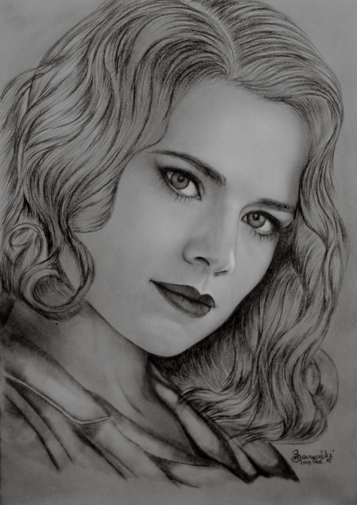 after-world-chronicles:Hayley Atwell in pencils :) (made in February of 2015)