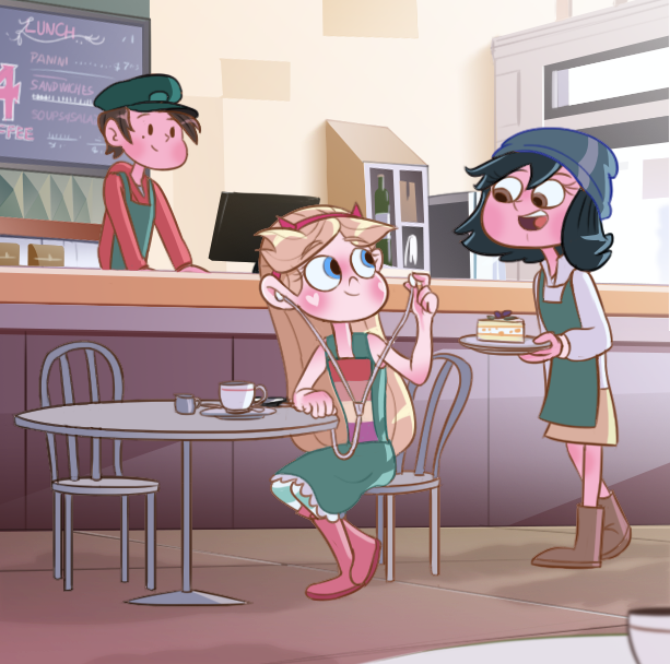 Coffee Shop AU by @spatziline