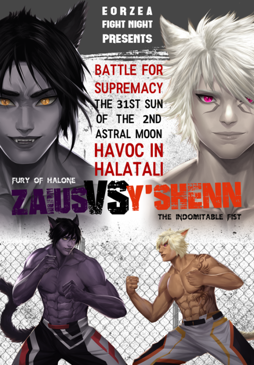 coeurlfist: Earlier this year, I put together a mock fight poster for Y’shenn and Zaius (@zaiusrhals