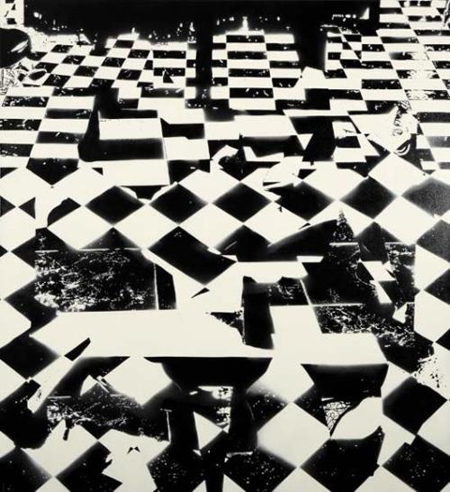 luckyacid:David RatcliffAbstract Painting (Floor)2005, Acrylic on canvas72 x 66 in