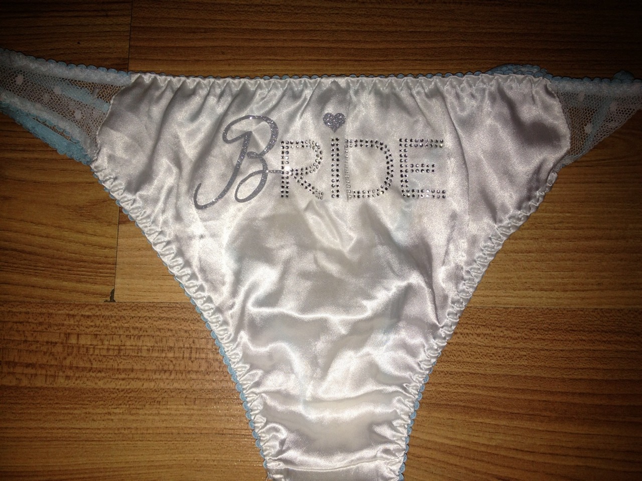 sleepingbeauty85:  These are the panties she wore all of the wedding day! It was