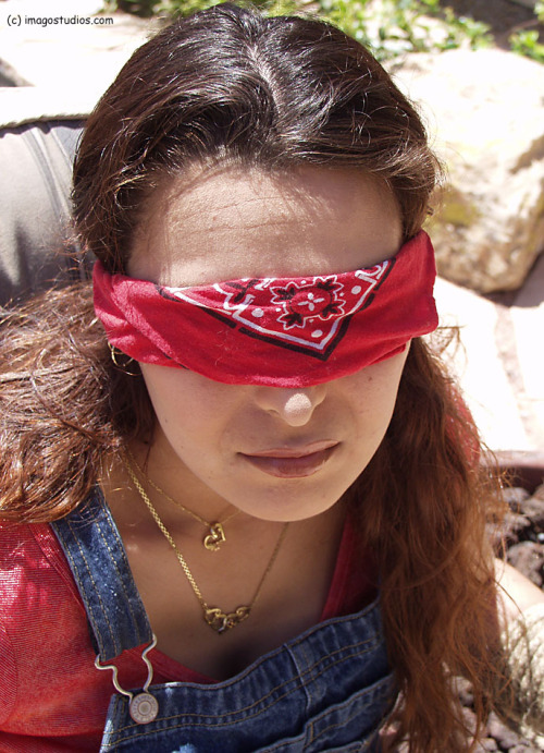 nowheretohide14:  graybandanna:  If you have to be bound, gagged and blindfolded, sitting out on the patio in the sun is a lot nicer than a cold, dark dungeon  I love this. More outdoor photos. 