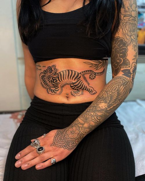 Top 103 Best Stomach Tattoos Ideas  2021 Inspiration Guide  Tiger tattoo  Tiger tattoo design Stomach tattoos