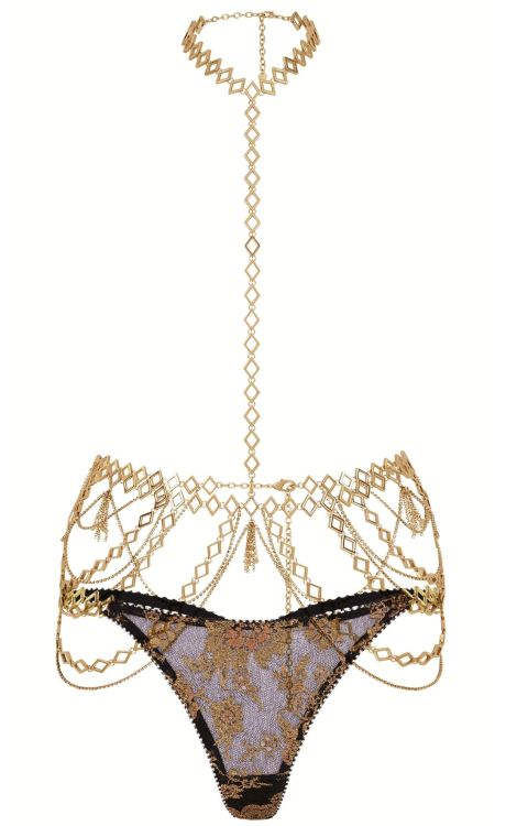 martysimone: Agent Provocateur | Constantia • gold halter neck style bodychain embellished with crys