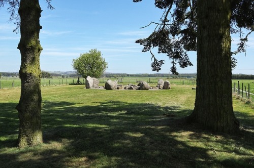 Cullerlie Bronze Age Stone Circle, Aberdeenshire, 19.5.18.A preserved stone circle with a nine small