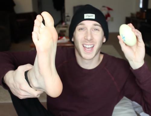 drakebois:Ryan Abe tries out a PedEgg on his foot Ryan Abe (III)