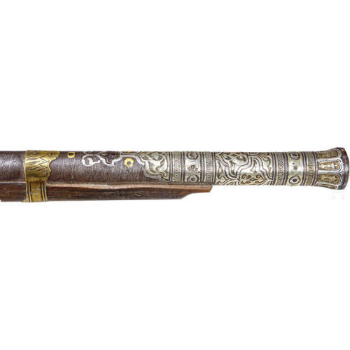 Silver decorated brass mounted miquelet musket, Turkish, 18th century.from Hermann Historica
