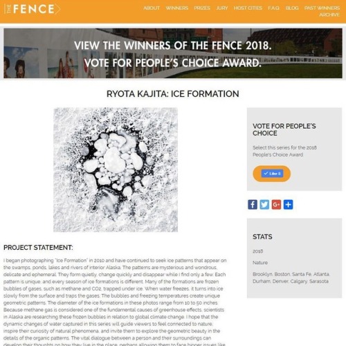 The FENCE 2018 has chosen 5 images of Ice Formation (from No.1 to 5) and will do
open-air exhibitions in 8 cities across North America: Brooklyn,
Boston, Atlanta, Santa Fe, Durham, Denver, Calgary(Canada), and
Sarasota. The first two exhibitions will...