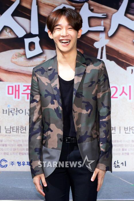 Taehyun at Midnight Diner Press Conference, he was wearing Valentino Camouflage Blazer. The blazer i