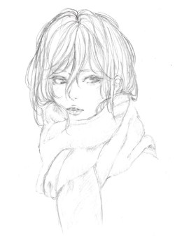 vynyll:  Sketch of Mikasa from SnK 