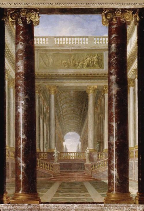 hadrian6:Perspective of Gardens. 1674. Jacques Rousseau. French. 1630-1693. oil on canvas.http://had