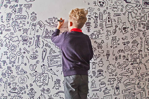 9 Year Old Kept Getting In Trouble For Doodling In Classs, Gets A Job Decorating A Restaurant With His