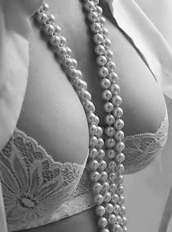 frozenrope69:  White lace and pearls. It’s